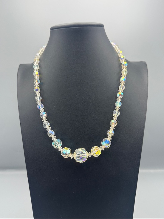 Jewelry - Aurora Crystal Bead Necklace - Iridescent Clear